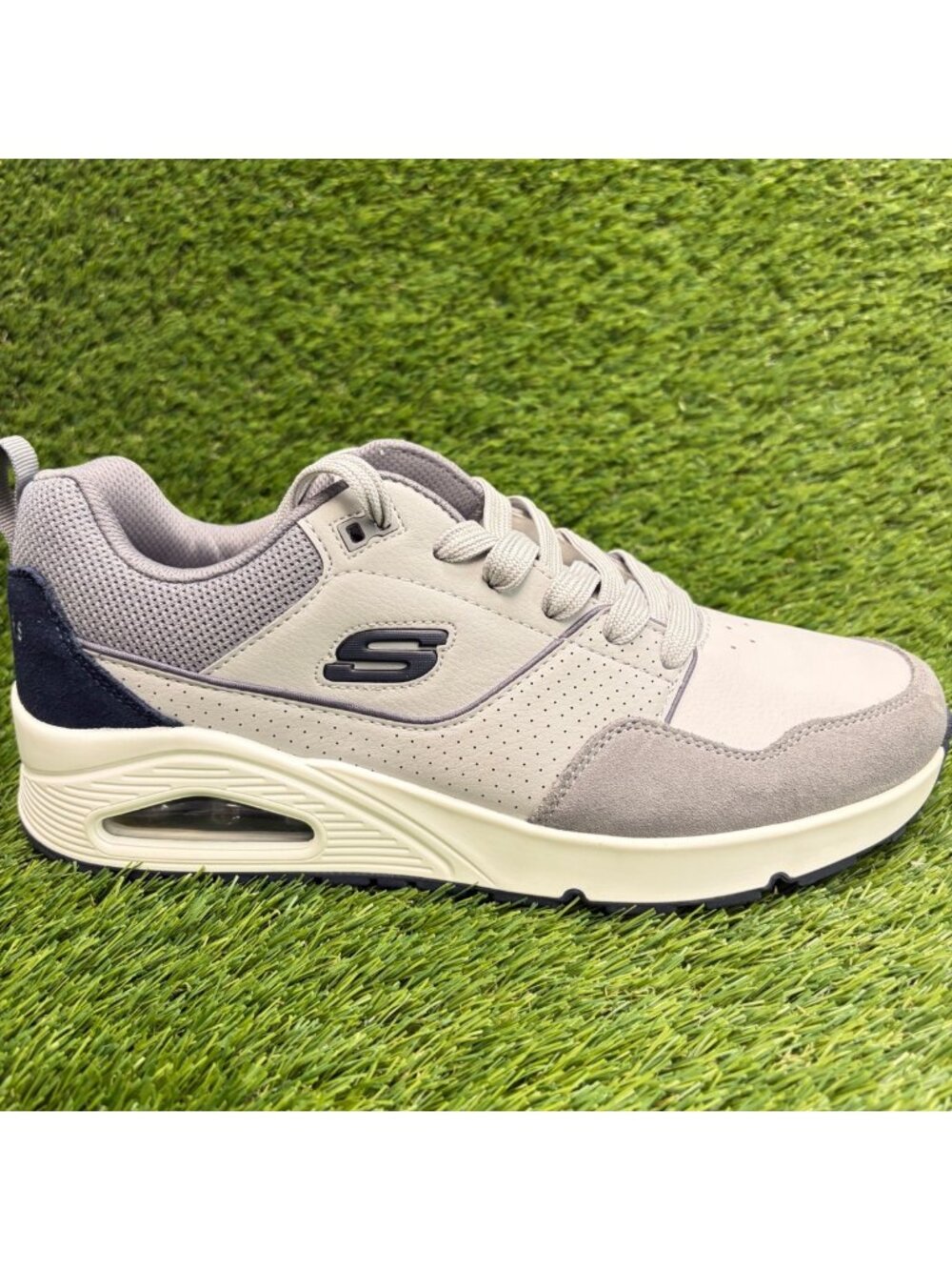 Skechers Uno Retro One Mens Size 9.5 Gray Black Athletic Running Shoes Sneakers